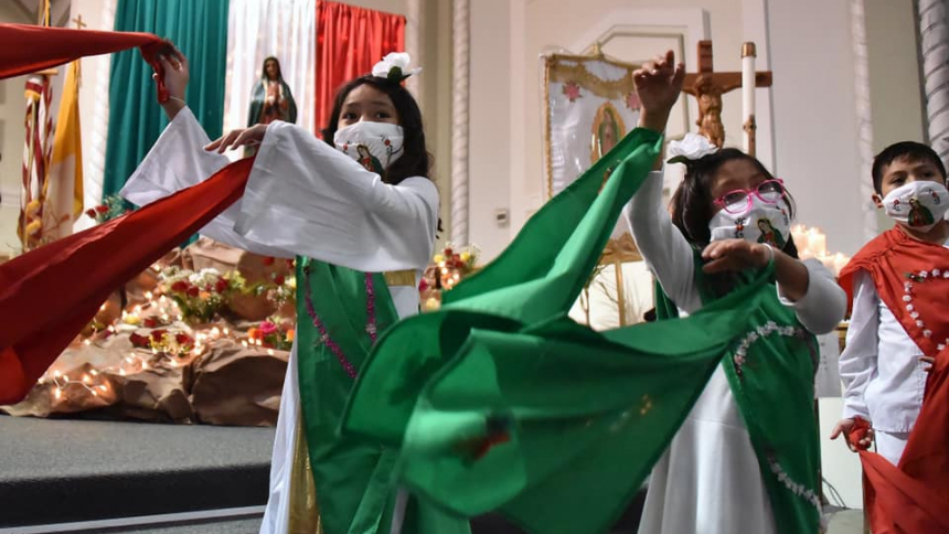 dancers on Our Lady of Guadalupe at St. Patrick in East Chicago 2020