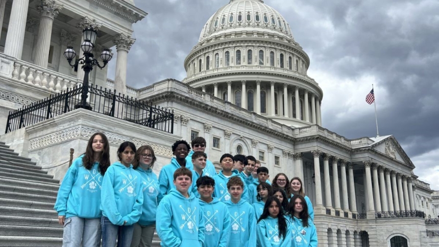 Eighth graders of St. Mary in Griffith toured Captial Hill in Washington D.C. in April. Fundraisers including pancake breakfasts, bingo nights, pizza lunches and other donations helped to secure funds for the trip taken during Spring Break. (Provided photo)
